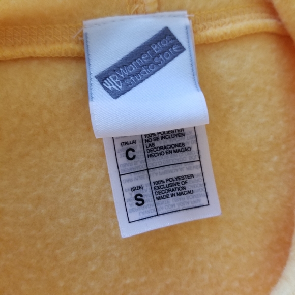 Vintage Tweety Bird Fleece Yellow Hoodie Warner Bros Small - Picture 12 of 13